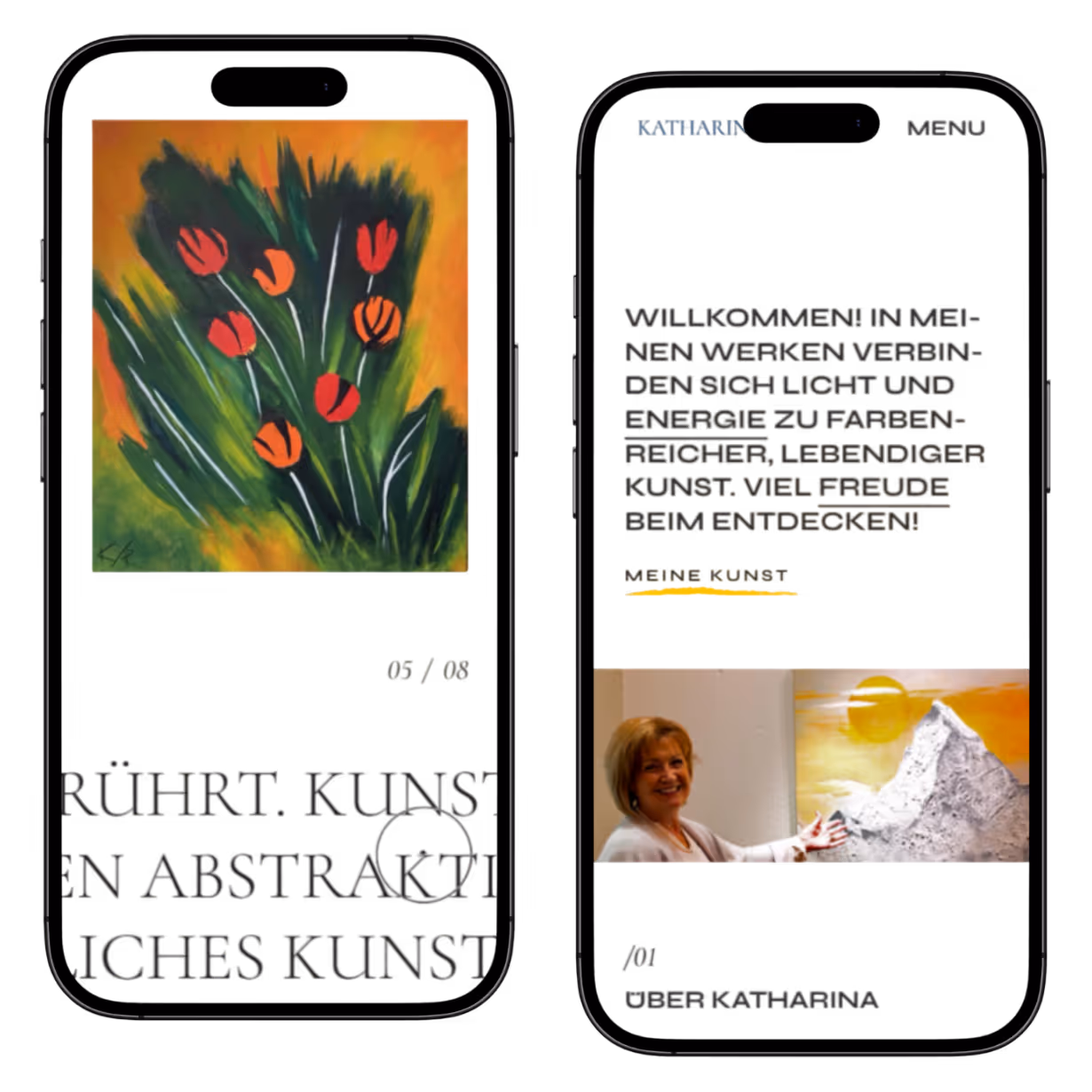 Katharina Rochat Website auf Mobile