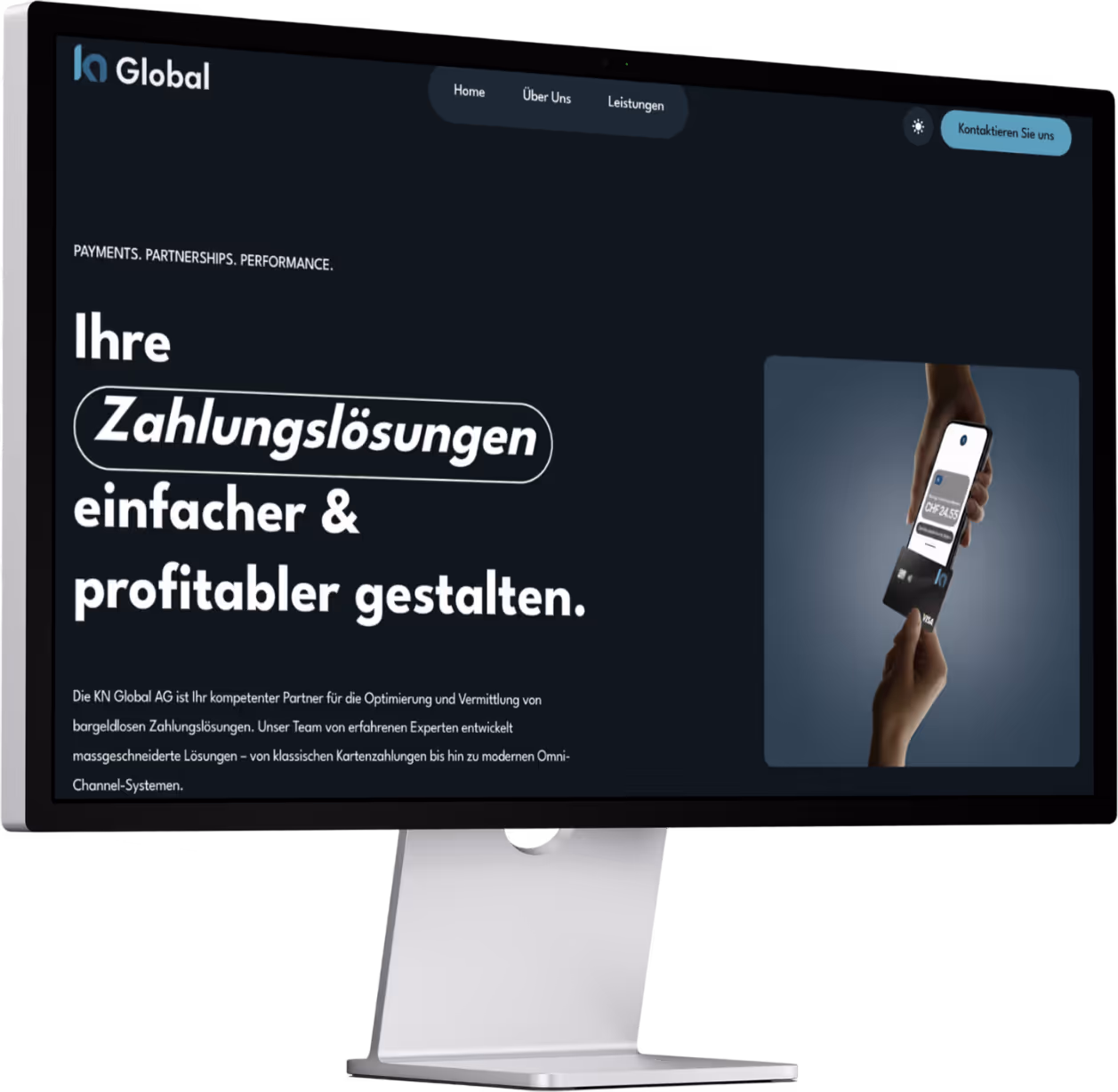 KN Global AG Website auf Desktop