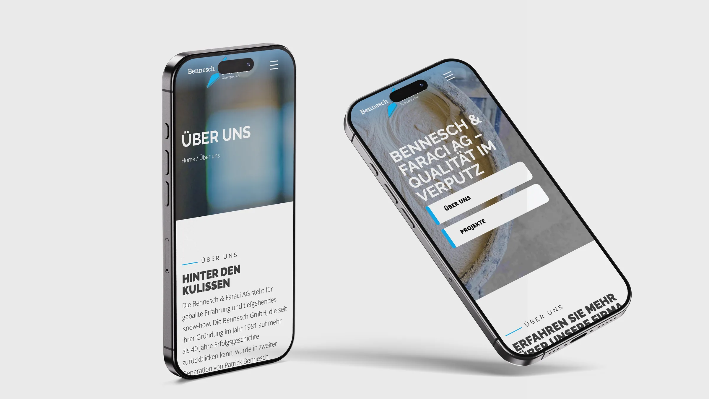 Bennesch & Faraci AG, Website auf dem Smartphone