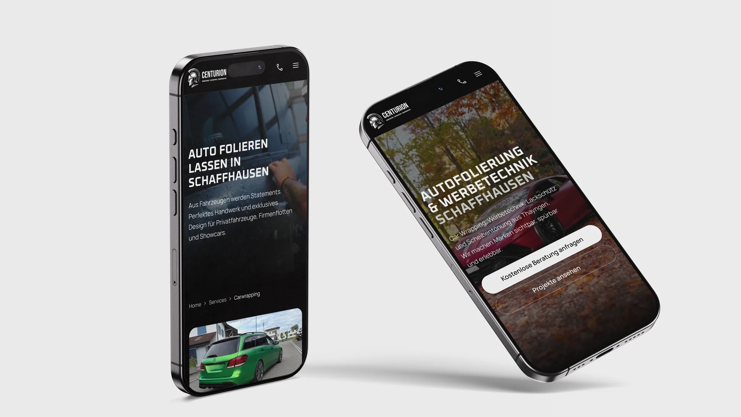 Centurion GmbH, Website auf dem Smartphone