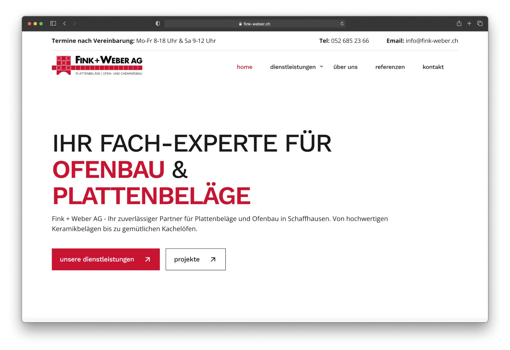 Fink + Weber AG – neue Website