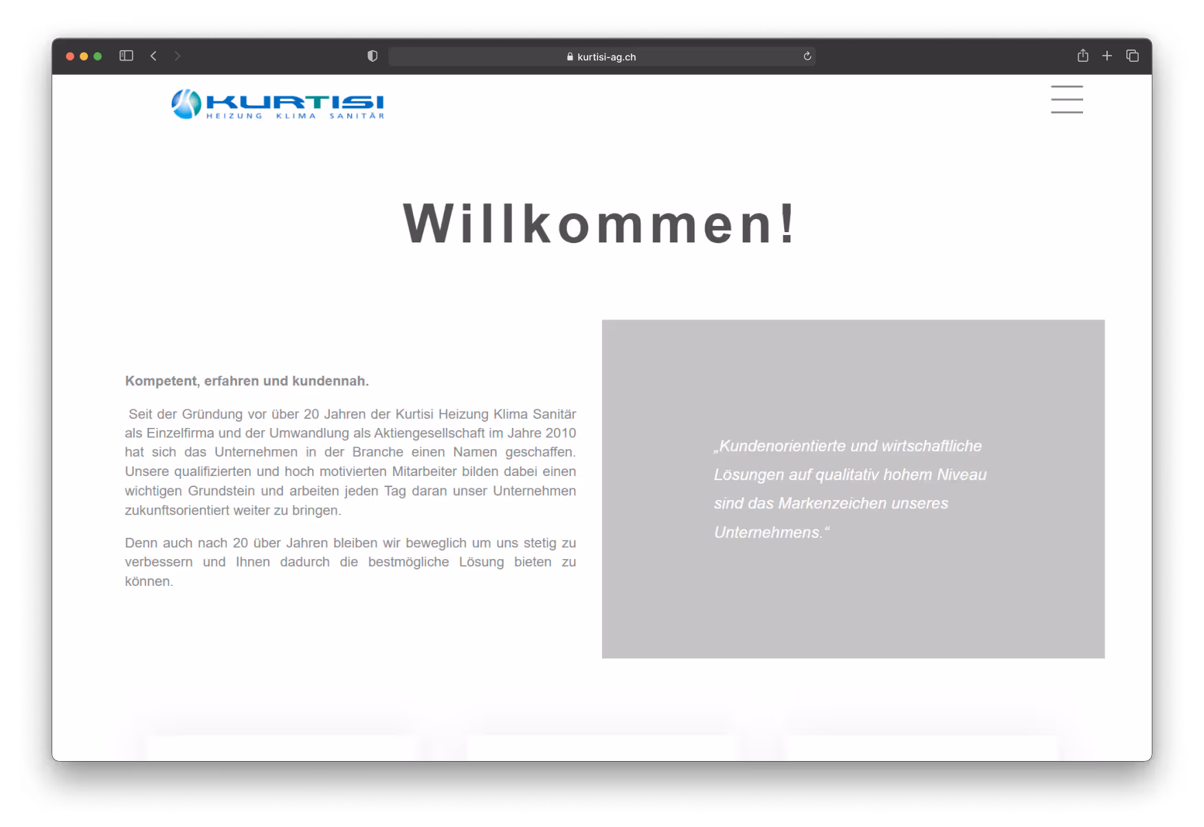 Kurtisi AG – alte Website