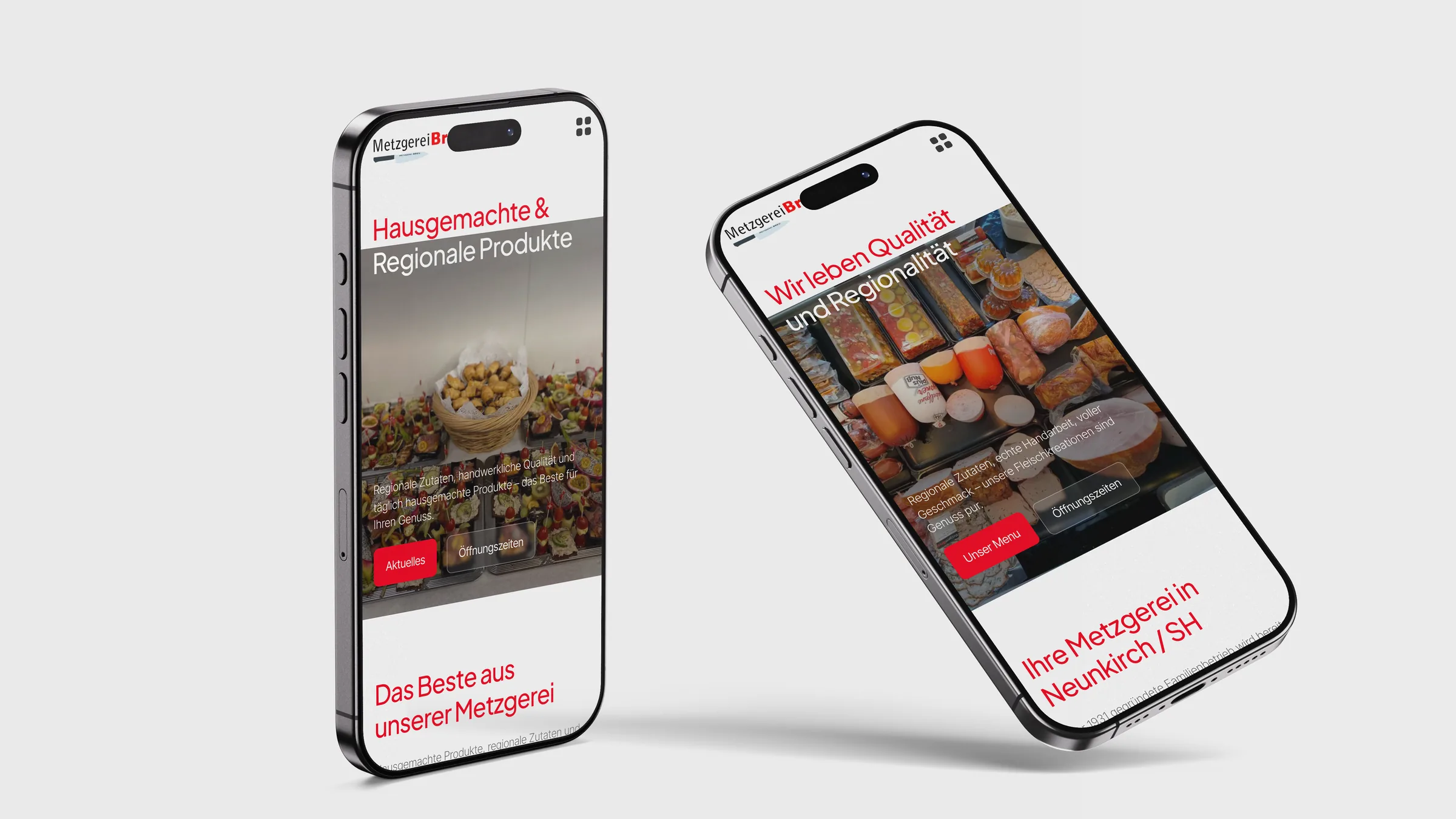Metzgerei Breu Website auf Mobile